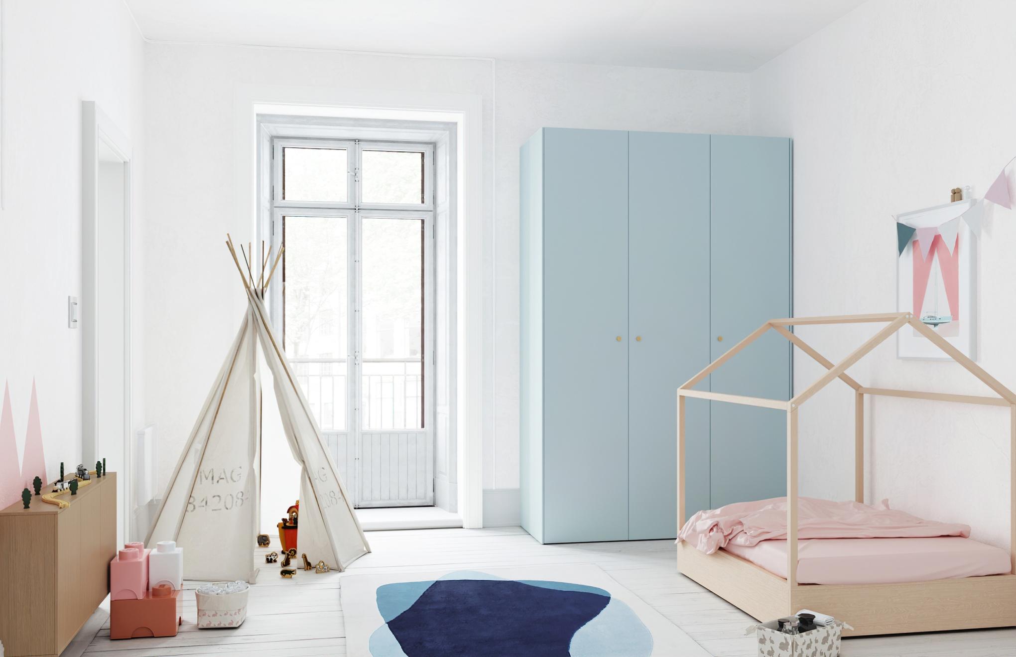 Plum Living Zweiteiliger Kleiderschrank für Kinder in Weiß Eiche