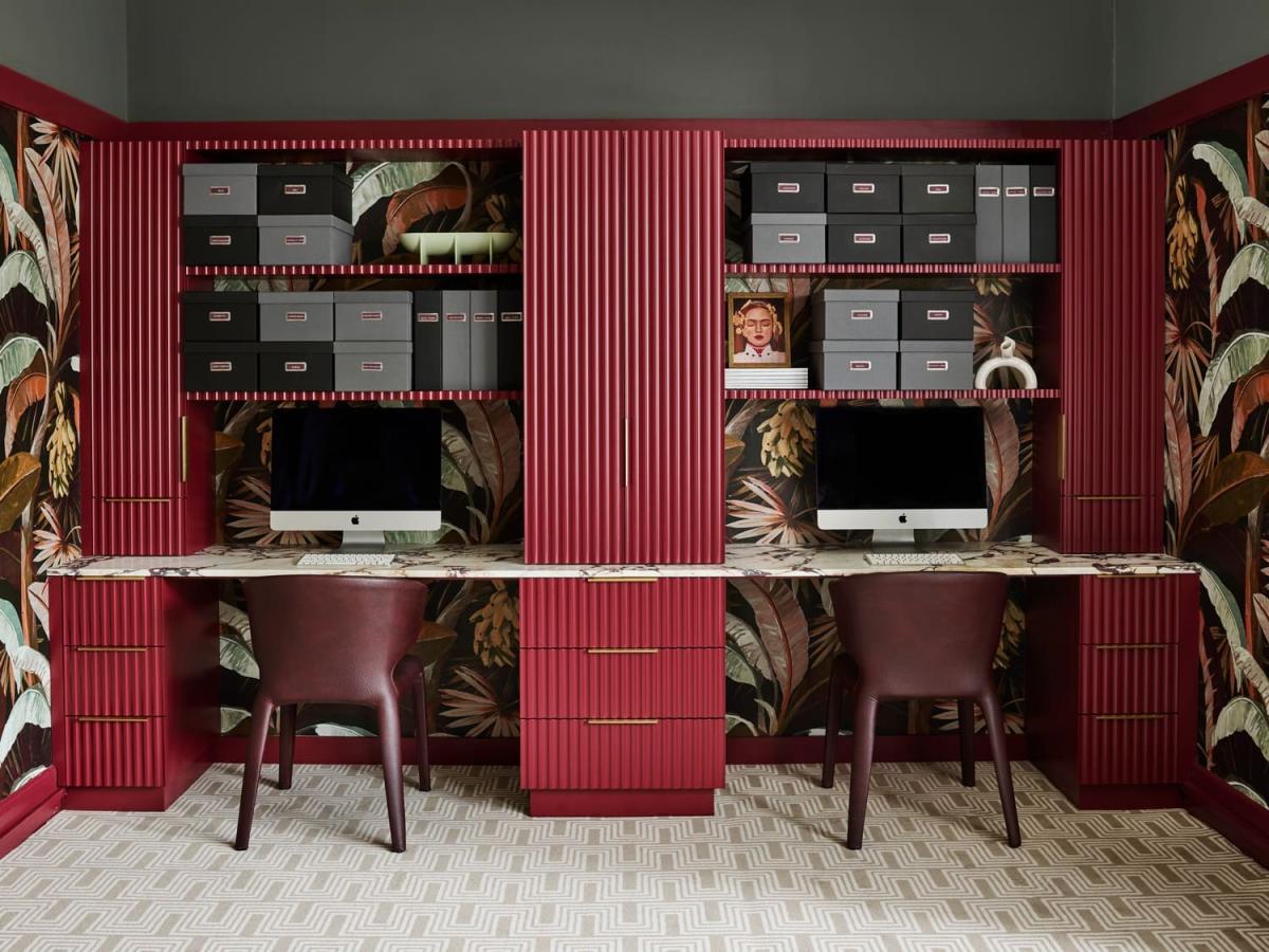 Burgundy desk