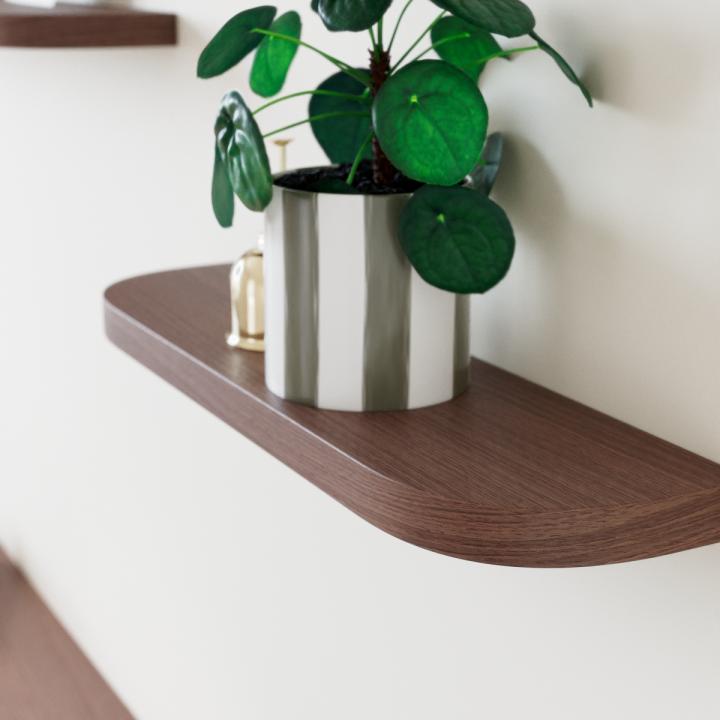 Double Curved floating shelf