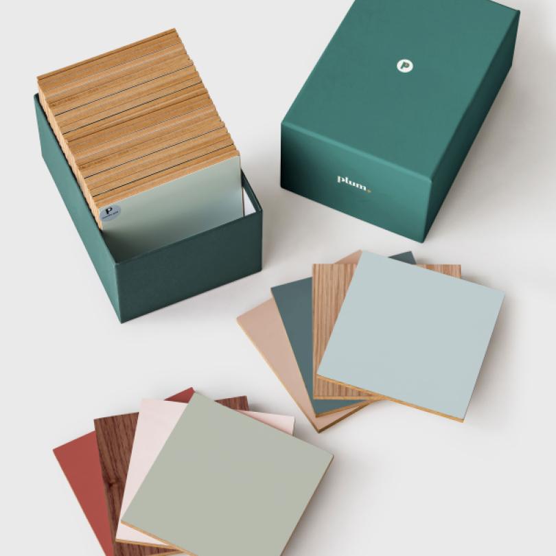 Coffret laque mate et bois naturels