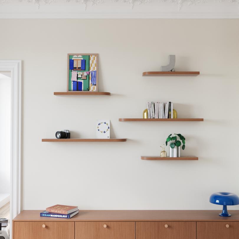 Curved floating shelf