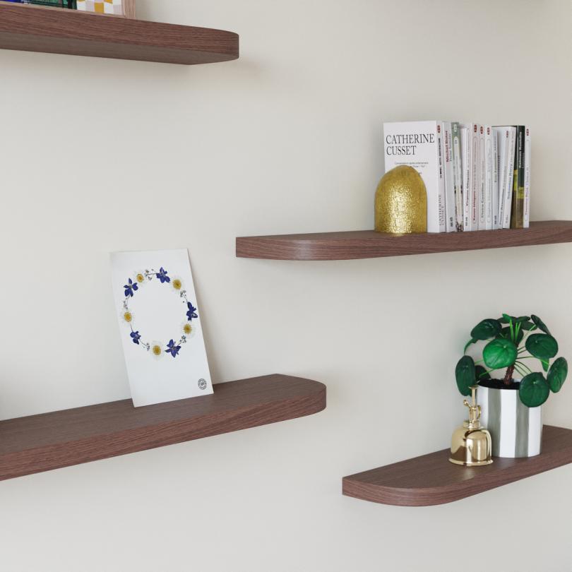 Double Curved floating shelf