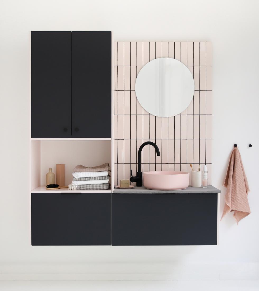 meuble vasque bicolore
